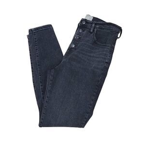 Everlane The High Rise Skinny Jeans Women's 30 Black Casual Denim Button Fly